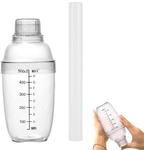 Juego de coctelería – Juego de coctelera, coctelera de barman, coctelera de café, botella transparente con escala y colador, juego de herramientas de bar para cócteles, coctelera para bebidas de