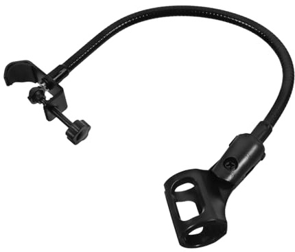 JEWEDECO Universal Goose Neck Microphone Stand Flexible Hose Clamp Adjustable Desktop Microphone Mount Live Streaming Recording