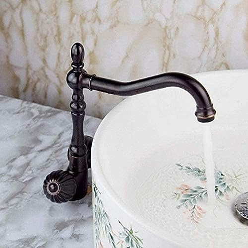JQQJZLC Wasserhahn, Badarmaturen und Wasserhahn, Einhebel-Deckmontage, ölgeriebenes Bronze-Finish, Badezimmer-Waschtischarmatur, Mischbatterie, heiß und kalt, Einhebel-Monoblock-Küchenmischer