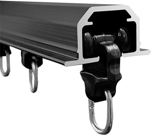DECAKE Schiebevorhangschienen-Set – versteckte versenkbare Vorhangschiene aus Aluminium für Raumteiler – Hochleistungs-Vorhangschiene – komplettes Schienensystem.