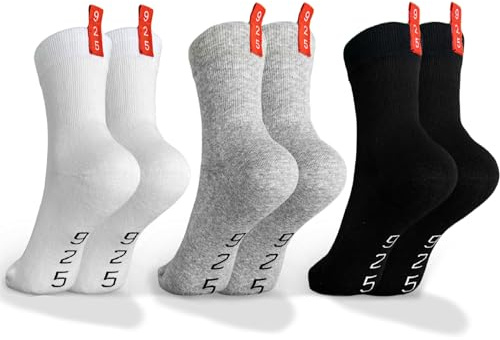 925Socks Silver-Ion Technology Performance Sports Running Socks Anti-Odour Breathable Cushioned Gym Blister Free Compression for Men & Women Sizes 3-7, 7-12 3/A/S