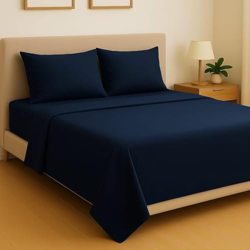 Generico FORTE - Completo Lenzuola Matrimoniali Cotone 2 Federe Incluse, Biancheria da Letto Certificata Oeko-Tex Standard, Colorazioni Tinta Unita, Realizzato in Italia (Matrimoniale, Royal)