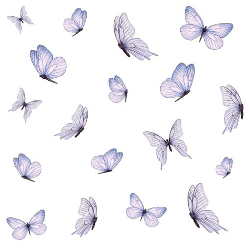 Adesivo da parete, set da 18 farfalle su 3 fogli DIN A4, per cameretta dei bambini, soggiorno, adesivo da parete Y060 (n. 7 viola)
