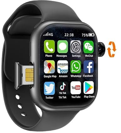 XINDADA Montre VP19 S10 4G SIM Android 10 128Go Caméra 190° GPS Wi-Fi 2,3 Amoled 4Go