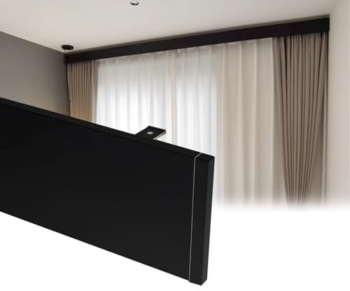 Generisch Verdunkelungsvorhang zur Deckenmontage, Querbehang für Jalousienfenster – Vorhangkasten in individueller Länge – Einfache Installation – Schwarz, 1,1 m (3,6 Fuß)