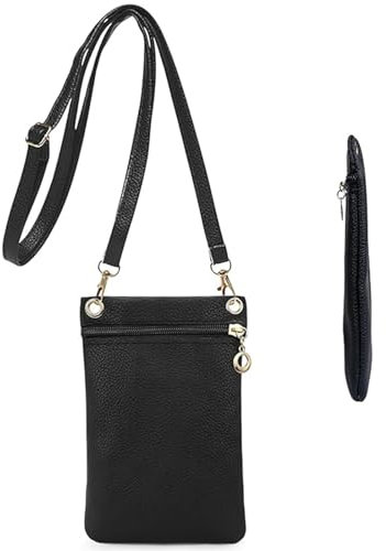 ClcIosis 1 Pcs Schwarz Handytasche Zum Umhängen Damen, Handytaschen Abnehmbarer und Verstellbarer Schultergurt Handy Tasche zum Umhängen Geeignet zum Einkaufen, Dating und Wandern