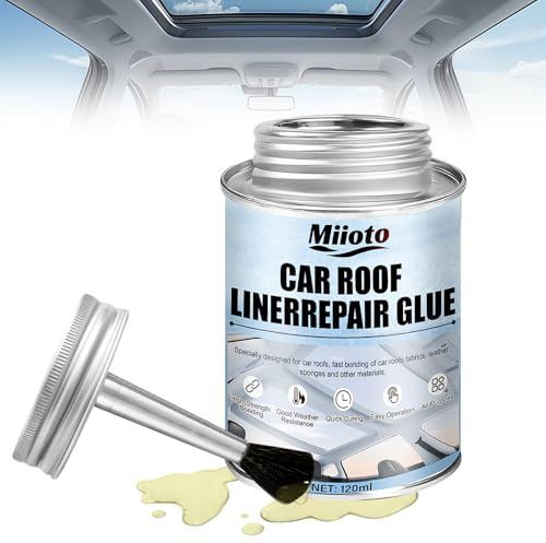 Dachhimmel Kleber Auto, Headliner Repair Glue, dachhimmel kleber, Hochtemperaturbeständig Geeignet zur Reparatur von Autodächern, Innenräumen, Sitzleder, 120ML