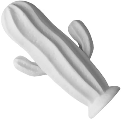 BIUDECO Decorazione Ceramica Bianca Cactus Artistica Contemporanea per Casa e Ufficio Ornamento Semplice e Creativo in Ceramica Resistente per Arredamento Interni Elegante