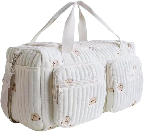 Générique Borsa fasciatoio per mamme, leggera, trapuntata, grande, multifunzionale, per maternità e fasciatoio, per ospedale e fine settimana, orso, 480 x 260 x 220 mm
