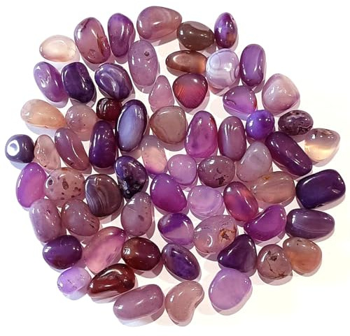Perlin Achat ädelstenar lila trumstenar 100 stycken 20 mm 25 mm natursten dekorativa stenar stora halvädelstenar nugget utan hål dekoration meditation chakra gåva lyckostenar
