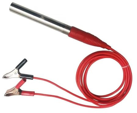 Chauffe eau portable 12V avec pinces crocodiles, options de puissance 150 W, 200 W et 300 W, chauffage par immersion portable en acier inoxydable, chauffage 12 V, thermoplongeur. (12V 150W)