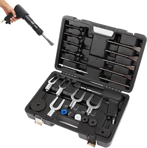 Air Hammer Chisel Set with Shovel and Ball Joint Separator, Heavy-Duty Bits for Shoveling, Cutting, and Automotive Repair