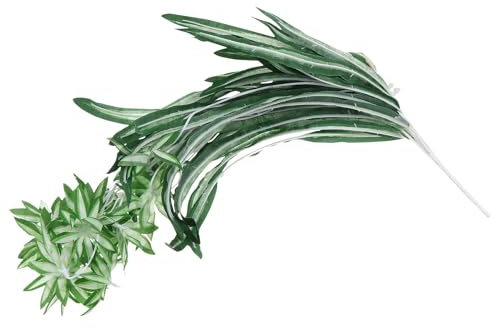 ELEOUTI Artificial Chlorophytum Plant Hanging Decoration for Garden and Fence Protection, Lightweight Handmade Green Plastic Faux Plant for Indoor and Outdoor Home Decor