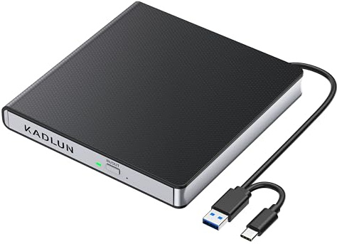 External CD DVD Drive for Laptop USB 3.0 USB C CD Drive External DVD Drive Portable CD ROM Burner Reader Writer Drive External DVD Player for Laptop Desktop PC Windows 11/10/8/7 MacBook Mac OS Linux