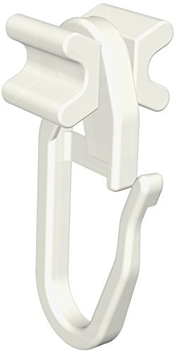Flairdeco Faltengleiter / X-Gleiter / Gardinengleiter mit Faltenhaken, 6 mm Laufbreite, Plastik, Weiß, 100 Stück
