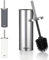 BADIONA Scopino wc Silicone Argento opaco - Scopino bagno wc Inox & intercambiabile I Spazzolone bagno wc Scopettino Scovolino Toilet brush I Spazzolino Spazzola per wc Scopettone Portascopino