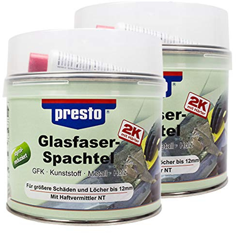 Presto 2X 601112 G Lasfaserspachtel Mit Härter G Rau-Grün 1000 G
