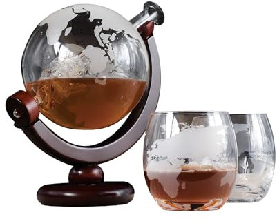 Ingenious Globe Decanter Maritime Nautical Themed Drinking Set with Tumblers
