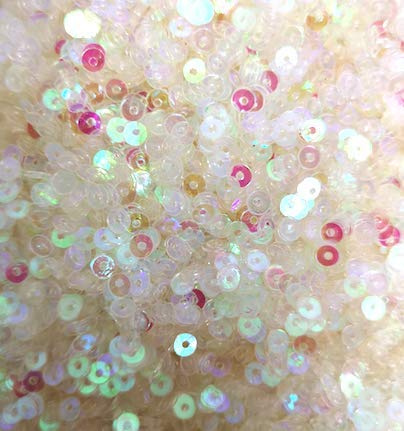 4mm Round AB Translucent Metallic Opaque Craft Sequins Assorted Colours (Clear AB)