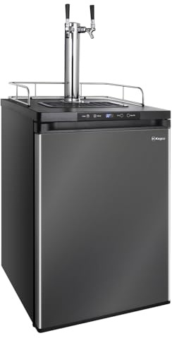 Kegco 3PK309X-2 24″ Dual-Tap Digital Homebrew Kegerator – Stainless Steel Draft Beer Refrigerator, Converts to Fridge