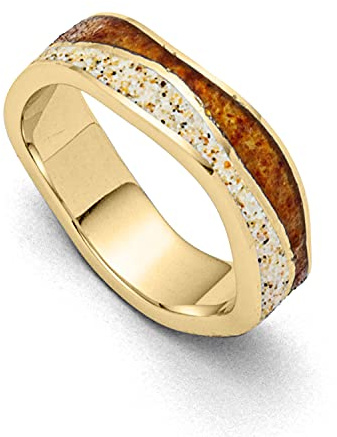 DUR Damen RingWellenmit Bernstein, vergoldet aus 925er Silber Größe 54 (17.2) R5685.54, 54 (17.2)