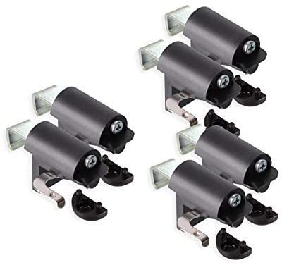 KLEMMFLEX Klemmhalter für Jalousien, Jalousie Halterung ohne Bohren, zum Klemmen, 6 Stück, schwarz, stabiler Klemmträger mit Metallbügel, verstellbar von 4-25 mm, für Fenster und Balkontüren