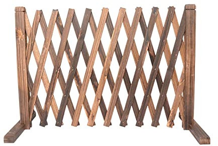 perfk Clôture en Bois Extensible Panneau d'écran de Jardin Pliable Porte de Jardin autoportante Clôture en Treillis Accessoires Photo pour extérieur Maison