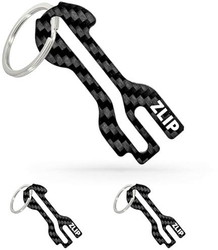MALVATO® Slide I Kolfiber kundvagnslösning med nyckelring I Shoppingvagnslösare för nästan alla kundvagnar I öppnar frontlastnings- och sidofack pantrås, 3x svart