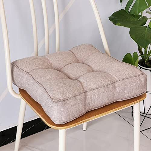 Lukery Cojines de Suelo, Cojín de Asiento para Silla de Comedor- Cojines de Algodón Suave para Oficina, Hogar,Jardín - Ideal para Exterior e Interior (45x45x9cm,Gris-Plata)