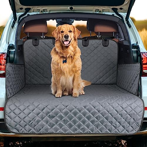 JOEJOY Car Boot Protector - Boot Liner for Dogs Scratchproof & Dirt Resistant, Non-Slip Dog Car Seat Cover for Dogs | Side & Bumper Protection, Adjustable Straps Boot Cover for SUVs Trucks Cars
