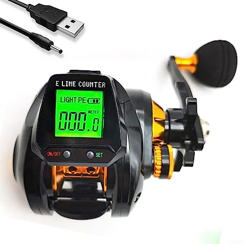 6.3: 1 Baitcasting Digitale Angelrolle mit genauem Linienzähler Großes Display