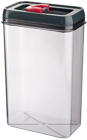 HOMESHOPA Airtight Food Storage Containers with Red Click Seal Lid 2.3 Litres, 1 Pack Clear Plastic Canisters, Kitchen & Pantry Organisation, Durable, Ideal for Pasta Cereal, Flour & Sugar