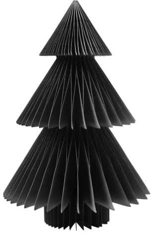 Villeroy & Boch - Black Xmas Papierbaum, 22x35cm, Weihnachtsdekoration aus Papier mit Magnet zum Schließen, Schwarz