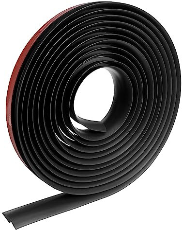 QUARKZMAN Boden Randbeschnitt Streifen Selbstklebend Teppich Fliese Übergang Streifen Randbeschnitt Streifen für Laminat Türkante Höhe Weniger Als 5mm/0.2 Schwarz 19.67ft