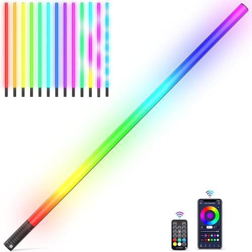 uyled LUXCEO LED Video Lichtstab Mood1S, APP-Steuerung, dimmbar und Speicher, integrierter 2500 mAh Akku, 120cm RGB-Fotolampe für YouTube, TikTok, Spiel-Streaming, Partybar,Foto-Beleuchtung