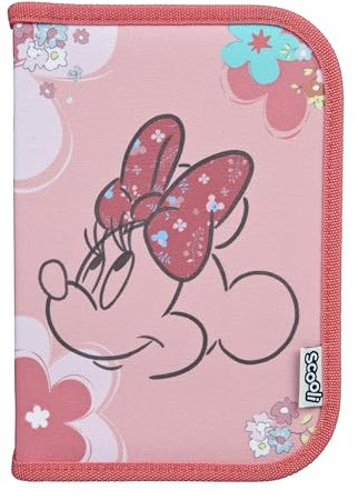 Scooli - Minnie Mouse Gefülltes Schüleretui - Komplettes Etui mit hochwertigen Stiften und mehr - All-in-One Schuletui - Praktisch für die Schule - Für Mädchen ab 6 Jahren