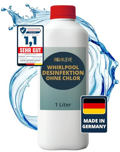 AGUALEVE® Whirlpooldesinfektion ohne Chlor 1 Ltr. *NEU* | chlorfreie Wasserdesinfektion mit Anti-Algen & Kristallklareffekt | speziell für Whirlpools entwickelt | Markenqualität Made in Germany