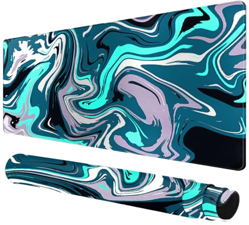 Rcege Large Gaming Mouse Pad Extended Desk Mat with Non Slip Stitched Edge | Waterproof Surface, Smooth Tracking, Keyboard & Mouse, Desk Office Use, Easy Clean, Durable Mouse Mat