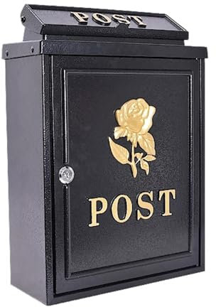 zxhrybh Europäischer Klassischer Briefkasten, Exquisite Postkasten für Draußen, Retro-briefkästen zur Wandmontage, Hochsicherer Brifkasten aus Metall für Zuhause