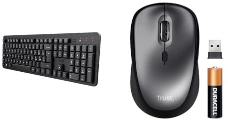 Trust Bundle Ody II Tastiera Wireless Silenziosa Layout Italiano QWERTY + Yuki Mouse Wireless Silenzioso con Batteria per Mano Sinistra e Destra, PC, Laptop, Mac