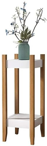 DDNGEJ Blumenständer Blumenregal Hölzernes Topfregal Pflanzenständer 2-stufige Lagerregale im europäischen Stil Bonsai-Topfhalter Büro