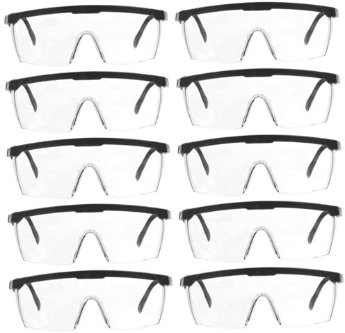 JECOMPRIS 12stücke Schutzbrille Für Outdoor-aktivitäten Leichte Impact-resistente Brille Mit Schwarz-rahmen Und Weiß-gläser Winddicht Zum Radfahren Surfen Fahren Und Wandern