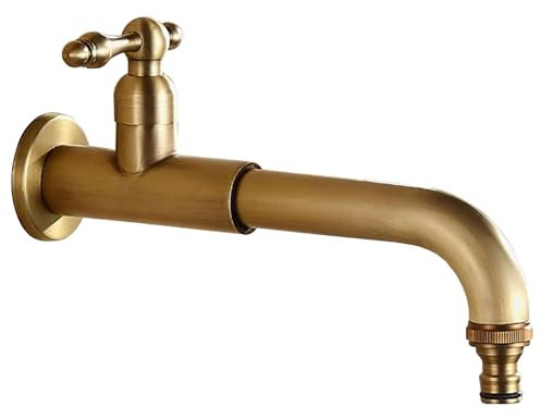 SXWYLZ Vintage Bathroom Washbasin Swivel Taps 360 Degree Adjustable Wall Mounted Tap Brass Wall Mounted Bathroom Basin Tap Washbasin Taps Bronze