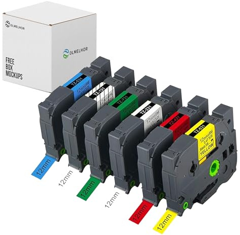 TZE-231 Schriftband, kompatibel mit Brother P-TouchLabel (TZE2312PK), 1,2 cm x 8 m, laminiert, schwarz auf weiß, für PT-D210, D220, D410, D600, PT-H110, H105, H107, H100R, 6er-Packung
