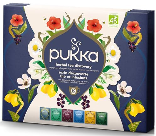 Pukka | Coffret Écrin Découverte |Thés & Infusions Biologiques et Ayurvédiques, Issus du Commerce Équitable 60 Sachets | 30 sachets