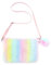 OVDGWC 1 Farbenfrohe Plüsch -Umhängetasche, Kinderhandtasche, Kreativer Süßer Plüschbeutel, Verstellbare Plüschbeutel, Mädchen Gestreifte Mesengüsse