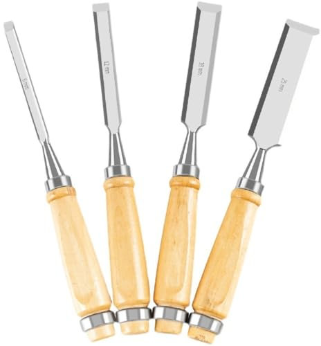 Wood Chisel Set 4 Pieces Woodworking Chisels 6/12/18/25mm Firmer Chisel Set Woodworking Hand Tools Mortise Chisel Set
