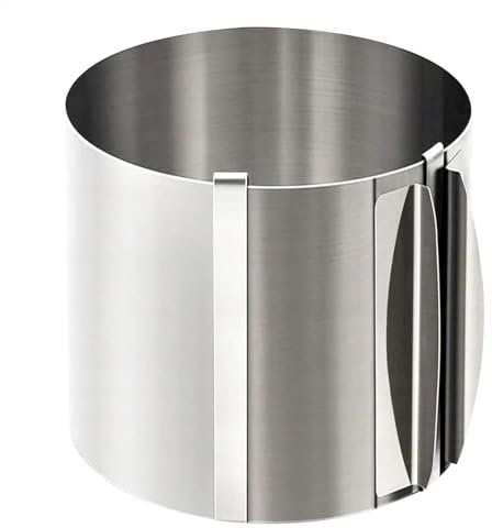 Hjatirace Anillos para hornear, anillo de acero inoxidable, molde para tartas, calidad profesional, tamaño ajustable, 16-30 cm, para decoración de postres
