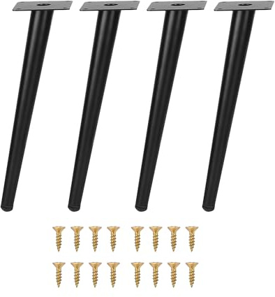 aleawol 4 Stück Schräge Tischbeine 40cm, Tischbeine Metall Schwarz Schräg