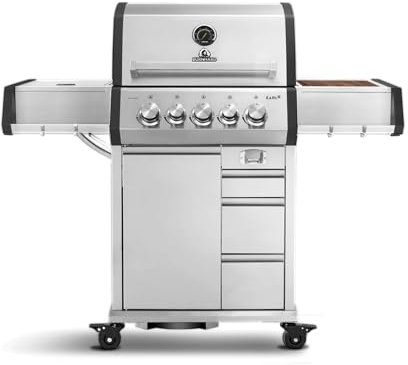 BURNHARD® 3-Brenner Gasgrill Edelstahl inkl. Heckbrenner, mit Gusseisen Grillrost & inkl. stabiler Abdeckhaube, Seitenkochfeld mit Infrarot Keramikbrenner - EARL